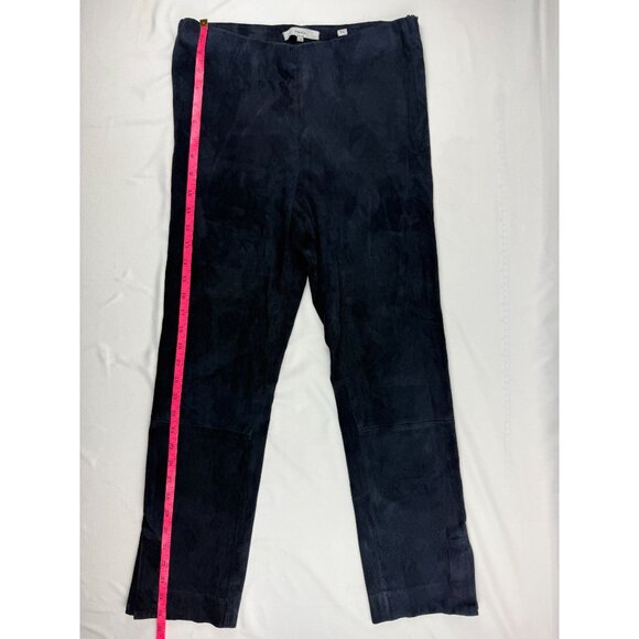 Vince Stretch Lamb Suede Split Hem Crop Pant in Navy Size M $1250 - Picture 9 of 11